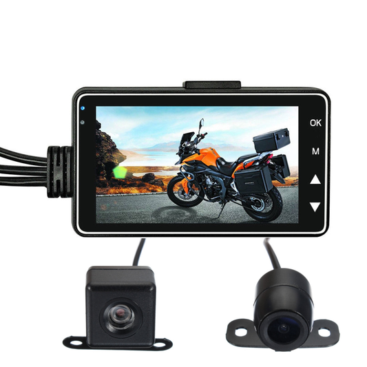 Cámara De Moto Dual Dvr 3inch Full Hd Impermeable Sport Lcd