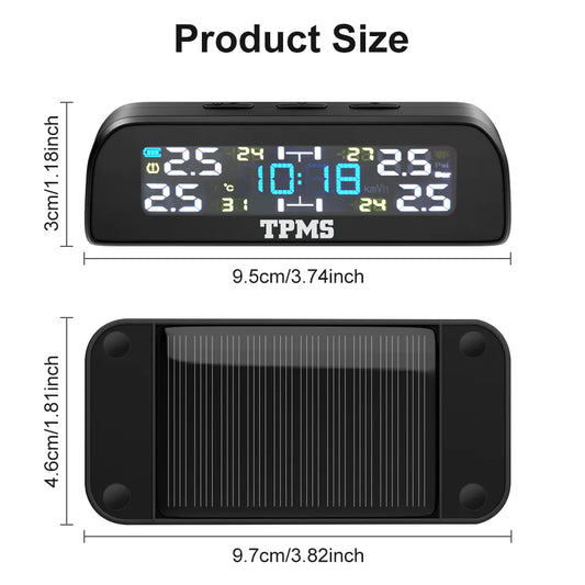 Monitor De Presión De Neumáticos Interno Solar Alarma Tpms